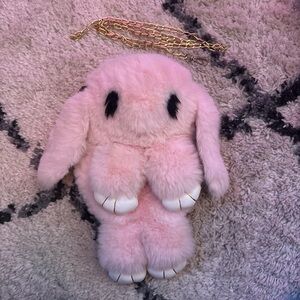 2 Cute Pink Bunny Plush Bag